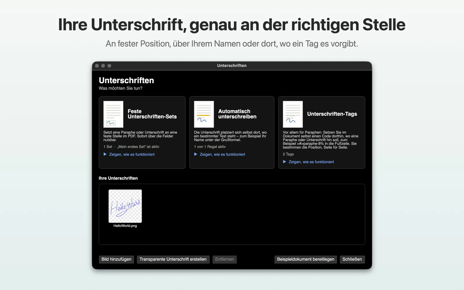 Unterschriften, Automatisch unterschreiben und Unterschriften-Tags in Fabreasy Drag & Drop Unterschriften, Automatisch unterschreiben und Unterschriften-Tags in Fabreasy Drag & Drop