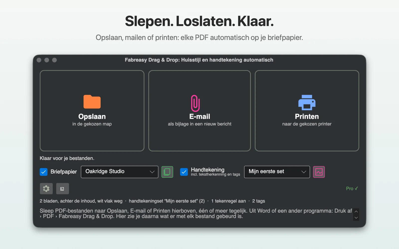 Fabreasy Drag & Drop voor Mac met Opslaan, E-mail en Printen Fabreasy Drag & Drop voor Mac met Opslaan, E-mail en Printen